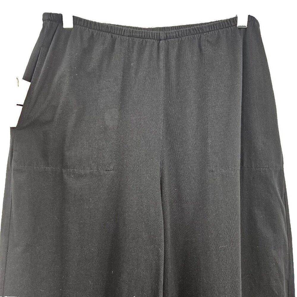 Habitat Deep Hem Flood Pants Black Women’s Size M Wide Leg Crop Minimalist - Picture 3 of 11
